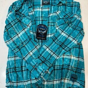 Minnow Women’s Blue Plaid Button Down Squirrel Shirt